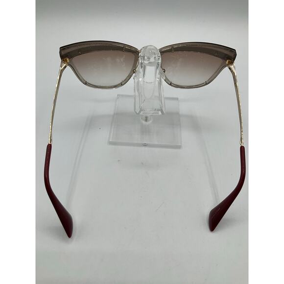 Pre-Owned Prada SPR 12U Unisex Sunglasses-Clear/ Brown/Gold - Picture 3 of 12